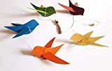 Guirlande déco chambre enfant,oiseaux colorés papier cartonné recyclé
