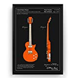 Guitare Electrique Affiche De Brevet Impressions - Les Paul 1955 - Colour Electric Guitar Prints Art Patent Posters Poster Cadeaux ...