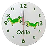 Horloge Crocodile Personnalisable avec un Prénom Exemple Odile