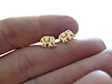 • ● ◉ஐ INDIAN ELEPHANT GOLD ACIER INOXYDABLE BOUCHON ஐ◉ ● • ◦ boucles d'oreilles couleur or, éléphant, Inde, Afrique, ...