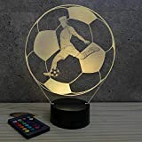 Lampe Ballon de Foot Shoot personnalisable 16 couleurs RGB & télécommande - Fabriquée en France - Lampe de table - ...