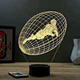 Lampe Ballon de Rugby personnalisable 16 couleurs RGB & télécommande - Fabriquée en France - Lampe de table - Lampe ...