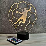 Lampe Handball personnalisable 16 couleurs RGB & télécommande - Fabriquée en France - Lampe de table - Lampe veilleuse - ...
