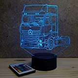 Lampe illusion Camion Mercedes personnalisable 16 couleurs RGB & télécommande - Fabriquée en France