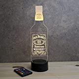 Lampe Illusion Whisky personnalisable 16 couleurs RGB & télécommande - Fabriquée en France - Lampe de table - Lampe veilleuse ...