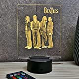 Lampe The Beatles personnalisable 16 couleurs RGB & télécommande - Fabriquée en France - Lampe de table - Lampe veilleuse ...