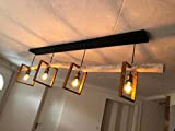 Lustre Belle-de-nuit en bois flotté, suspension luminaire en bois flotté, lampe suspendue contemporaine, lampe de plafond