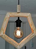 Lustre Losange en bois flotté, suspension luminaire en bois flotté, lampe suspendue contemporaine, lampe de plafond, éclairage en bois