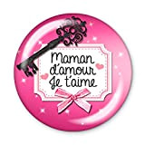 Magnet 56mm Maman d'amour je t'aime aimant frigo idée cadeau anniversaire noël fête des mères