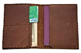 Marron Porte-monnaie et Porte-passeport en cuir, étui de documents de voyage avec cartes et poches de caisse