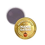 Médaille D'Or de la Mamie Gâteau Magnet 56mm Idée Cadeau Mamie Fête des Grand-Mères Anniversaire Noël