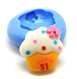 Moule en Silicone Cupcake avec fleur 1,6 cm - Loisirs créatifs : Fimo, cernit, plâtre, porcelaine froide