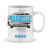 Mug de foot Marseille à personnaliser avec votre prénom - Cadeau personnalisé foot ligue1 OM - Cadeau personalisé fête des ...