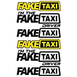 Pack d'autocollants Faketaxi Fake Taxi and I'm The Fake Taxi Driver 6 pièces pour voitures ou motos - (Noir)