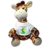 Peluche Girafe avec un Tee shirt Dragon Prénom Exemple Eliot