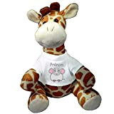 Peluche girafe, tee shirt Eléphant, personnalisable, prénom, Alexandre, doudou,