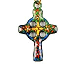 Pendentif croix celte émail sur cuivre