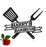 Personnalisé BBQ signe Barbecue sign Cadeau pour les hommes Votre nom Bar & Grill Barre Accessoires et décoration murale Idée ...