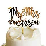 Personnalisé gâteau de mariage Mr & Mrs, Décoration de mariage avec le nom de famille des mariés, Personnalisez votre gâteau ...