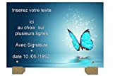 Phenix Plaque Funéraire Personnalisée - Textes 100% Personnalisable - Thème Papillon étoilé Produits Funéraire - Dimension: 30x20 CM - Epaisseur ...