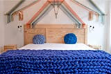 Plaid en laine XXL tricoté, couverture géante infinie, décoration d'automne en laine Mérinos Tricocooning | Chunky blanket knit Merino wool