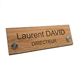 Plaque de nom personnalisée pour bureau en bois personnalisé, porte-nom de bureau, accessoire de décoration dorée, cadeau pour collègue, patron, ...