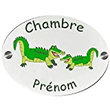 Plaque de Porte de Chambre Personnalisable Crocodile avec un Prénom Exemple Odile