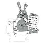 Plaque de porte de toilettes humoristique lapin, signalétique toilettes humoristique