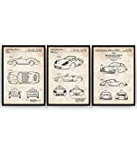 Porsche Patent Affiche De Brevet - Lot De 3 Affiches - Sports Super Car Patent Poster Giclee Print Man Cave ...