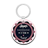 Porte clés à personnaliser avec prénom super MARRAINE - cadeau personnalisé marraine - porte clé marraine parafaite - idée cadeau ...