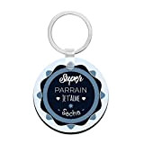 Porte clés à personnaliser avec prénom super PARRAIN - cadeau personnalisé parrain - porte clé parrain - idée cadeau naissance ...