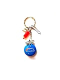 Porte clés badge - Bijou de porte clés - Bijou de sac"Super Directeur", cape rouge bleu blanc
