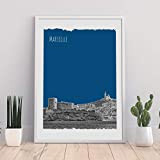 Poster Marseille France Color City - Création originale handmade
