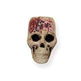 Pot tête de mort vintage à fleurs