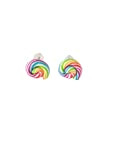 puces lolipop multicolore blanc coloré fimo bonbon cadeau boucles d oreille enfant,boucles d'oreilles lolipop,boucles bonbons