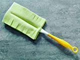 recharge à poussière lavable, en tissu polaire ton vert anis, attrape poussière, plumeau, zéro déchet, idée cadeau, fait main
