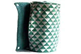 Rouleau de 10 feuilles d'essuie-tout lavable - vert/bleu et blanc - triangles