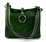 Sacoche femme sac à main en cuir sacoche de cuir besace bandoulière traverser sac d'èpaule cuir vèritable vert