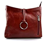 Sacoche femme sac à main en cuir sacoche de cuir besace bandoulière traverser sac d'èpaule cuir vèritable rouge