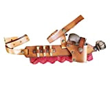 Steampunk Derringer Jarretière avec pistolet Derringer, balles et dentelle. Complément en cuir sexy, mortel et confortable. (Brun et Rouge)