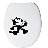Stickers WC humour pour cuvette, abattant toilettes, frigo. 14 coloris disponibles. Taille 20x19 cm-Design chat