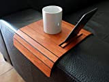 Table de canapé pour le accoudoir moulante en bois avec support iphone et tablette en plusieurs couleurs comme le cerisier ...