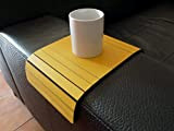 Table de canapé pour le accoudoir moulante en bois en plusieurs couleurs comme jaune banane Petites tables modulables au dessus ...