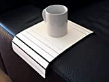Table de canapé pour le accoudoir moulante en bois en plusieurs couleurs comme blanc Petites tables modulables au dessus plateau ...