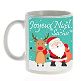 Tasse enfant plastique incassable ou céramique personnalisée"Joyeux Noël" - Cadeau enfant noel original, père noël et renne