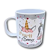 Tasse mug fille enfant personnalisée avec prénom"Féérique Princesse Licornes" en plastique incassable ou céramique- Cadeaux enfant original