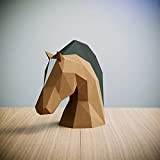 Tête de cheval,Yona DIY Papercraft kit, Cheval de papier, Décoration，Décoration d'intérieur, trophée de papier, cadeau, Origami 3D, bricolage en papier, ...