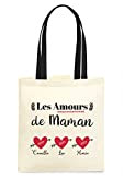 Tote bag personnalisable"Les Amours de Maman" | Cadeau Fête des mères | Cadeau maman personnalisé