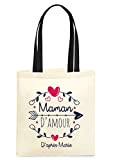 Tote bag personnalisable"Maman d'amour coeur" | Cadeau Fête des mères | Cadeau maman personnalisé