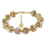 Venetiaurum - Bracelet pour Femme avec Perles de 12 mm en Verre de Murano Original et Argent 925 - Bijou ...